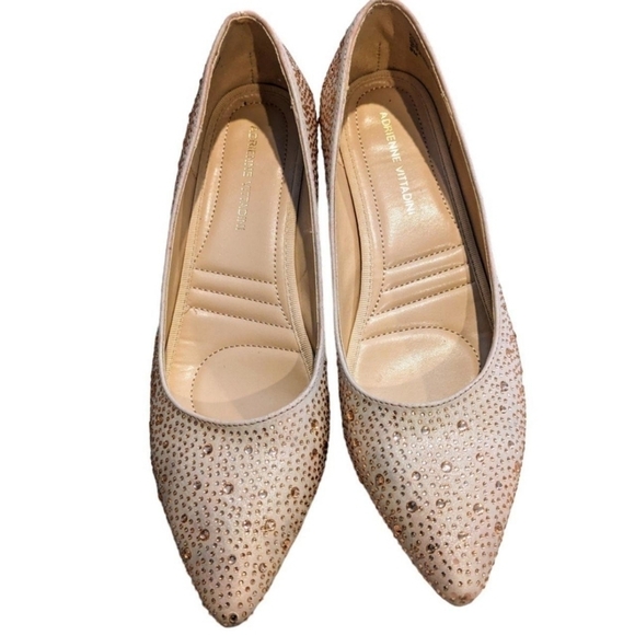 Adrianne Vittadini rhinestone rose shoes size 9M - Picture 3 of 5